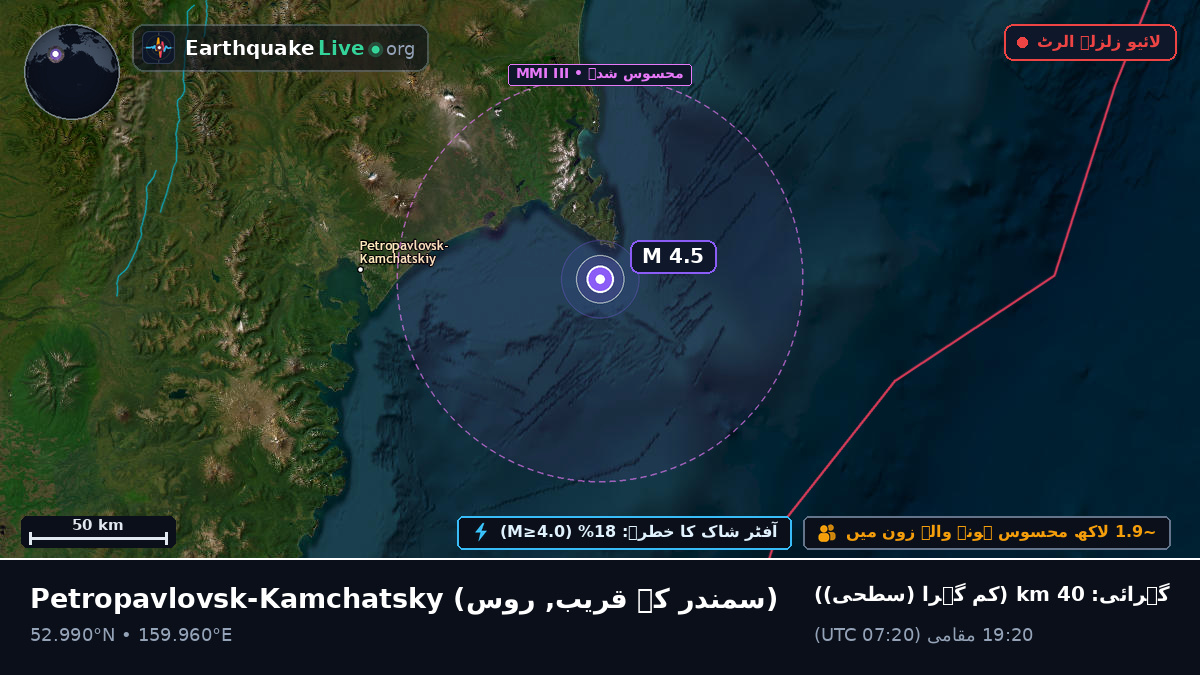Petropavlovsk-Kamchatsky کے ساحل کے قریب، روس