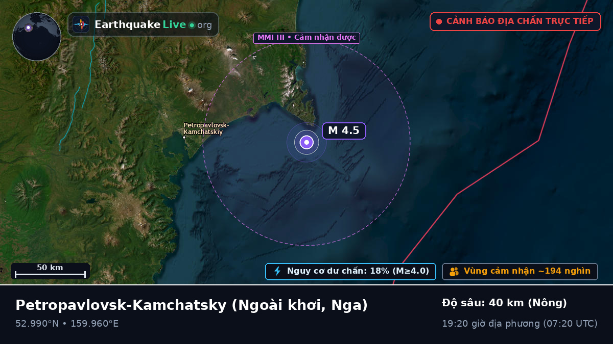 ngoài khơi Petropavlovsk-Kamchatsky, Nga