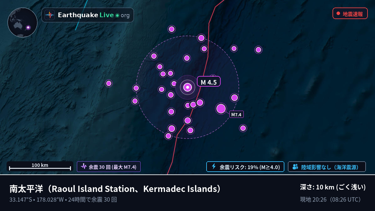 南太平洋 (Kermadec Islands)