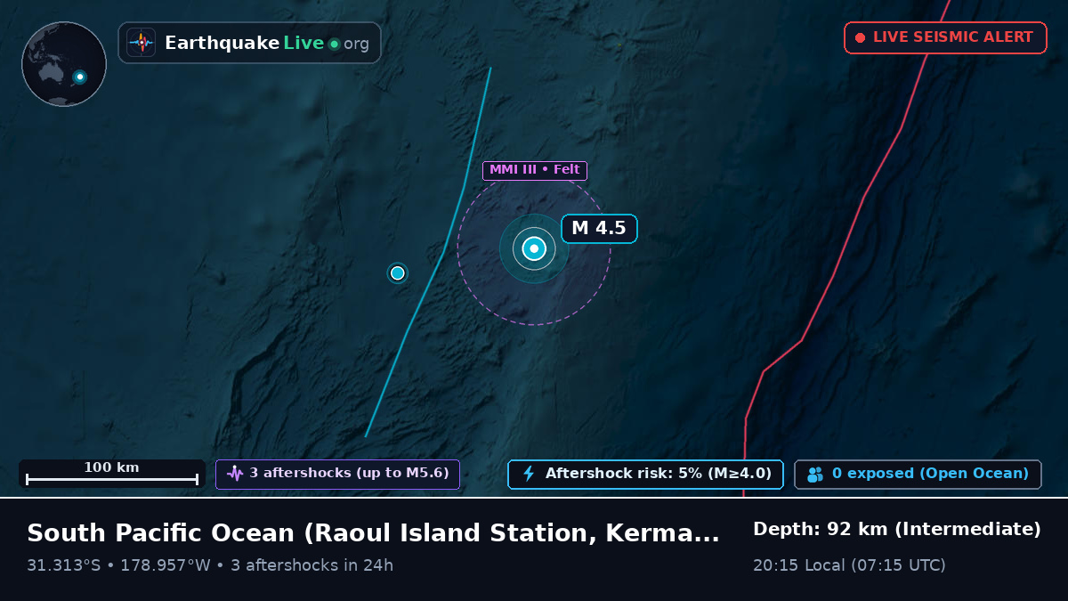 South Pacific Ocean (Kermadec Islands)