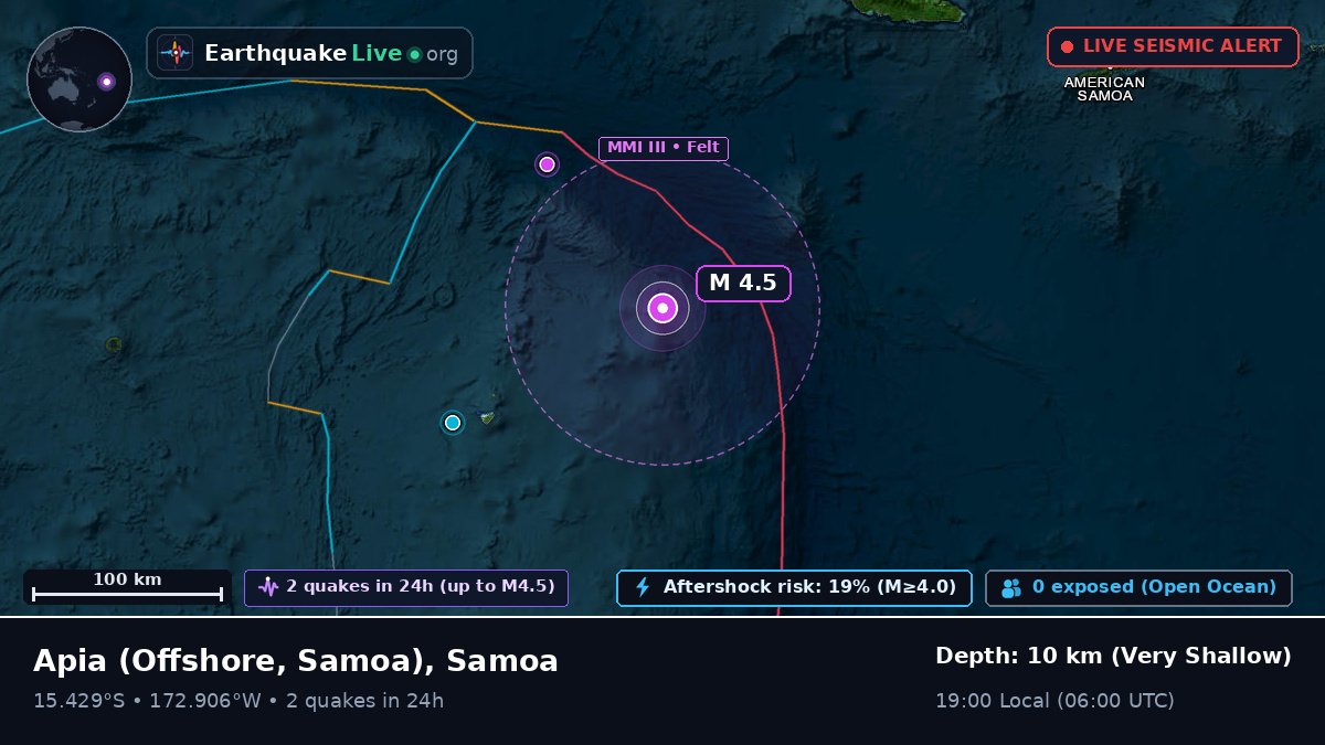 Off the coast of Apia, Samoa