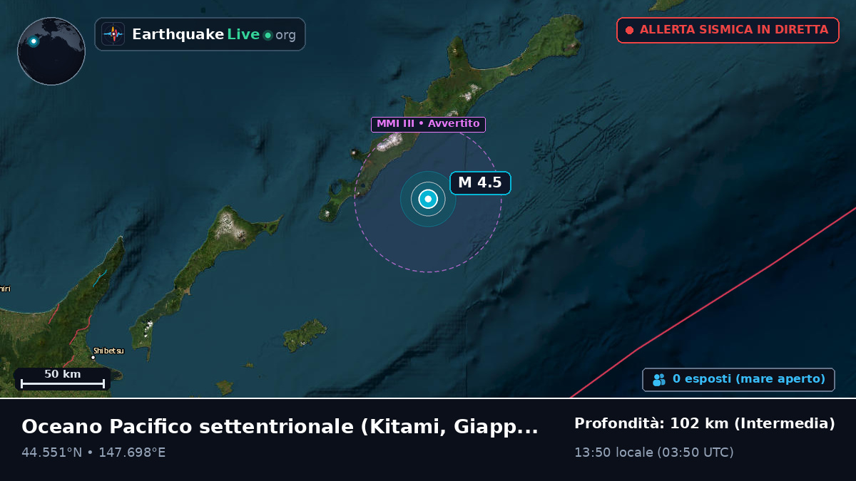 Oceano Pacifico settentrionale (Giappone)