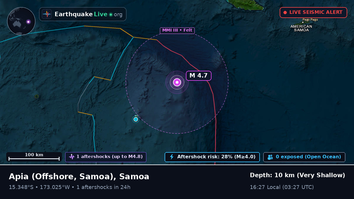 Off the coast of Apia, Samoa