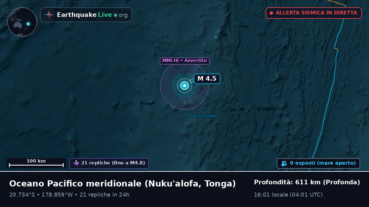 Oceano Pacifico meridionale (Tonga)