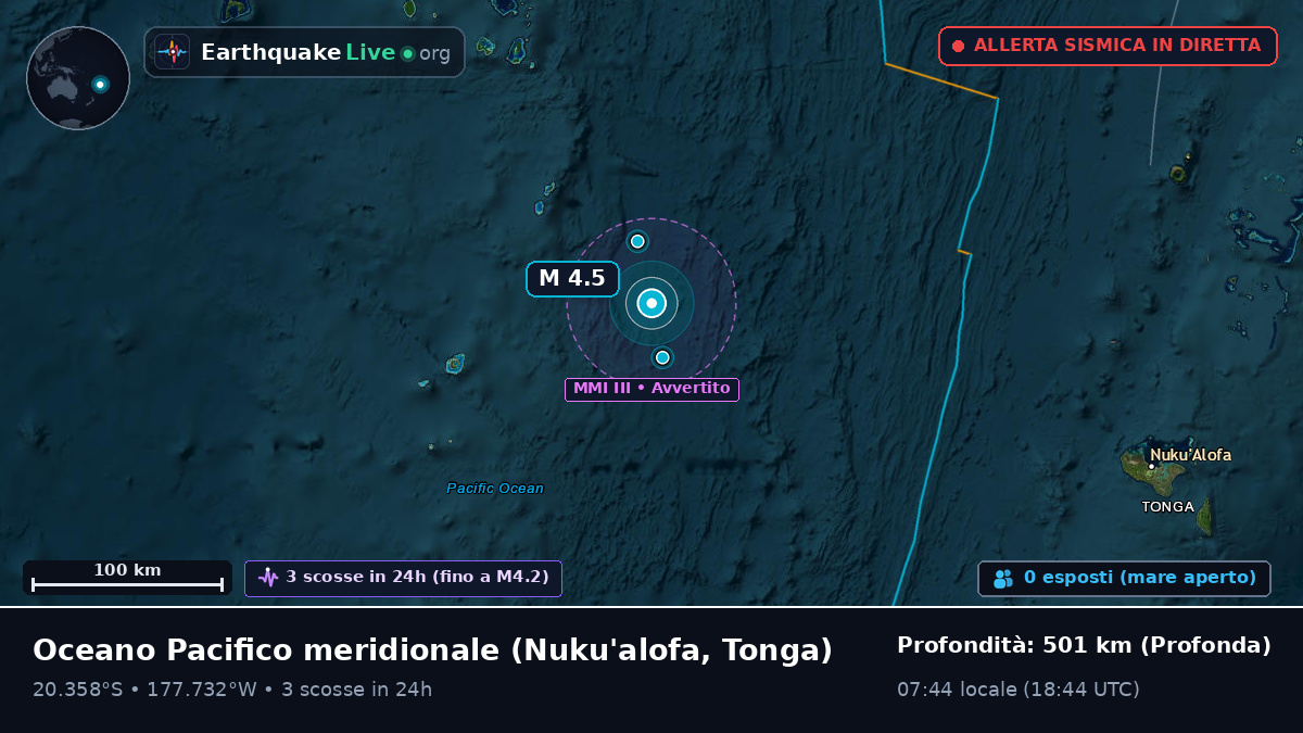 Oceano Pacifico meridionale (Tonga)