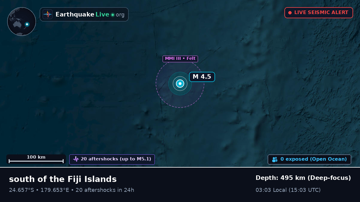 South Pacific Ocean (Kermadec Islands)