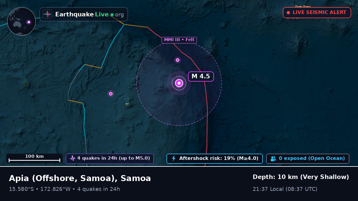 Off the coast of Apia, Samoa
