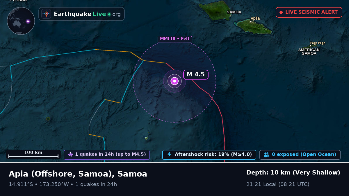 Off the coast of Apia, Samoa