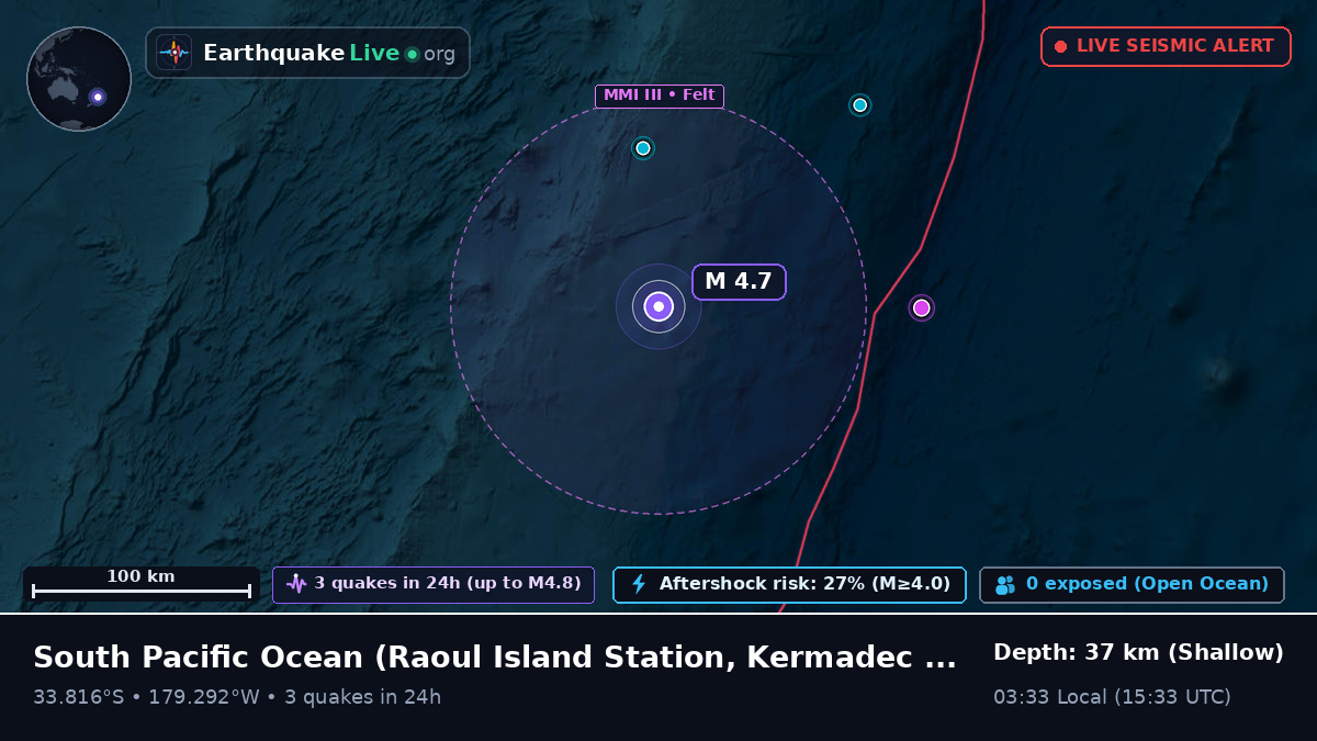 South Pacific Ocean (Kermadec Islands)