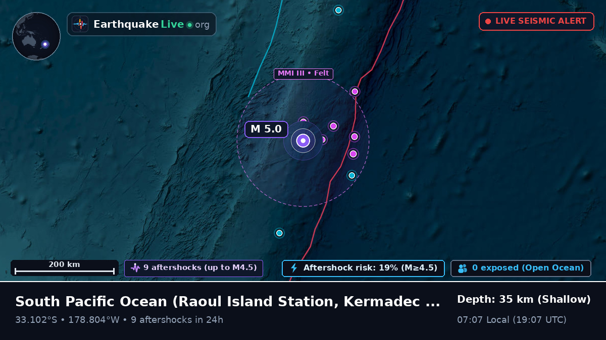 South Pacific Ocean (Kermadec Islands)