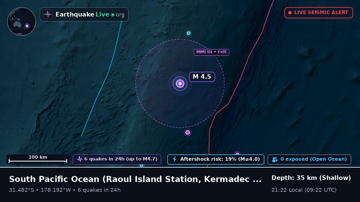 South Pacific Ocean (Kermadec Islands)