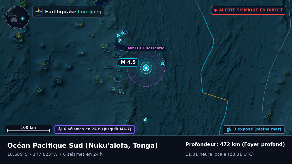 Océan Pacifique Sud (Tonga)