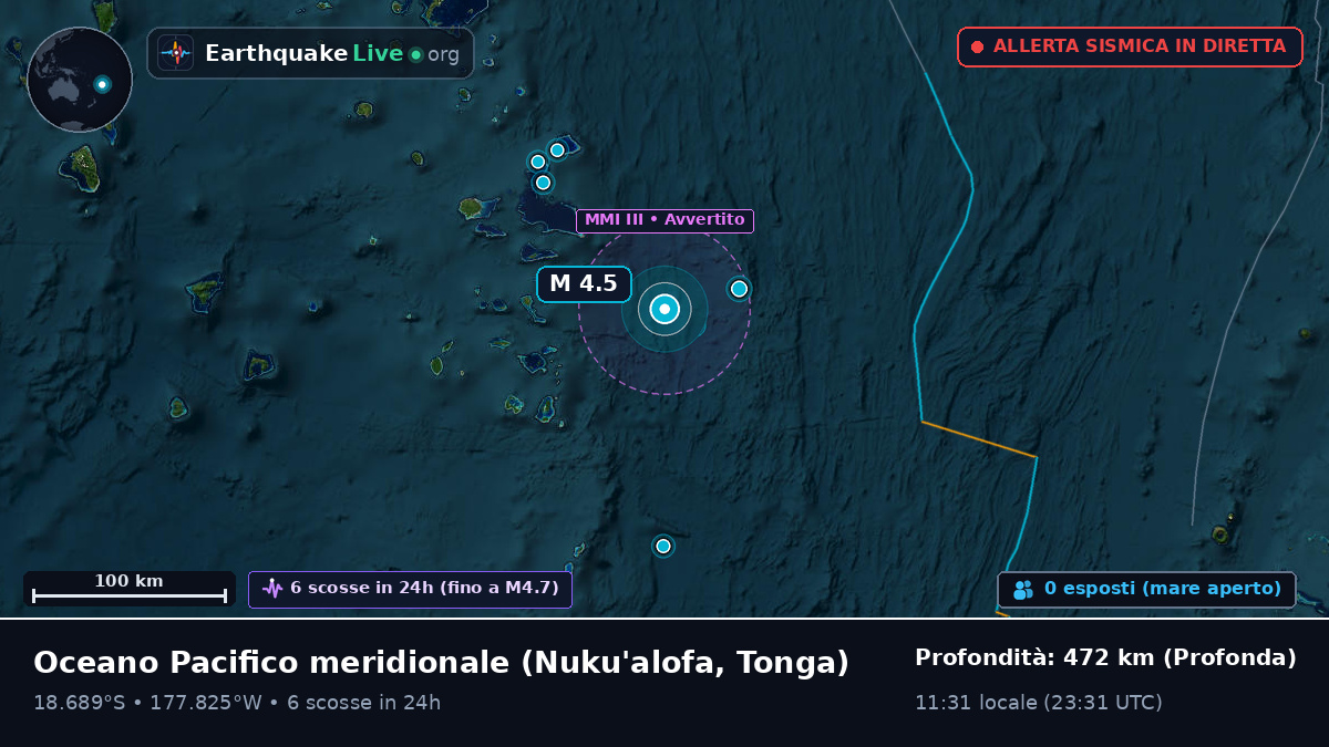 Oceano Pacifico meridionale (Tonga)