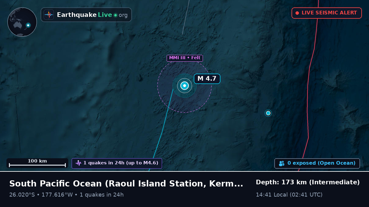 South Pacific Ocean (Kermadec Islands)