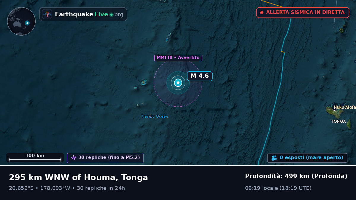 Oceano Pacifico meridionale (Tonga)