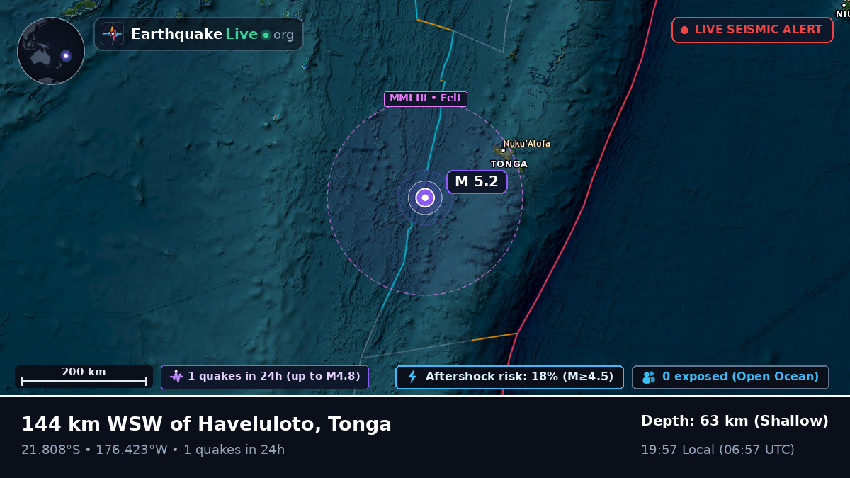 Off the coast of Nuku'alofa, Tonga