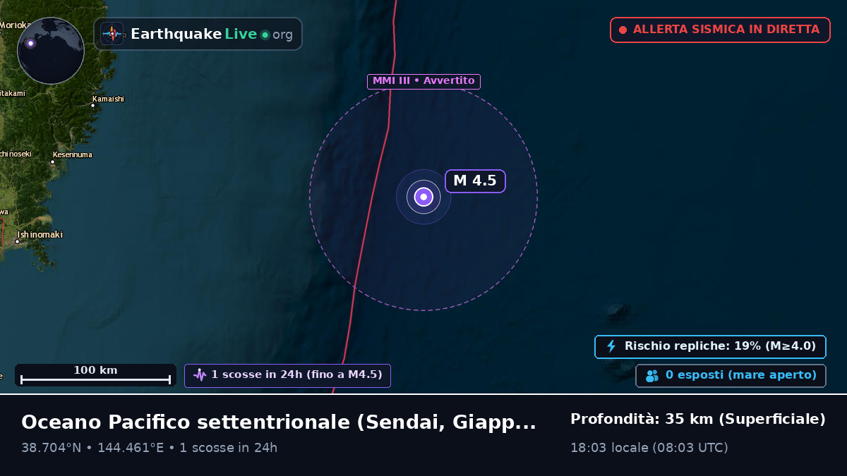 Oceano Pacifico settentrionale (Giappone)