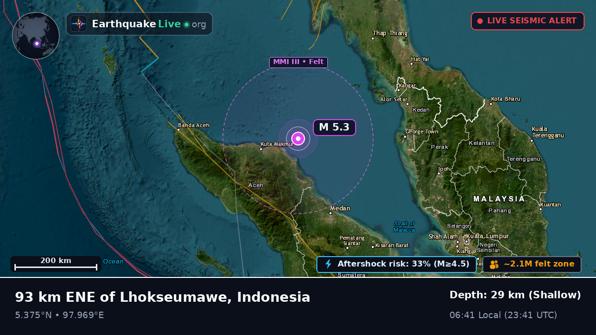 Off the coast of Langsa, Indonesia
