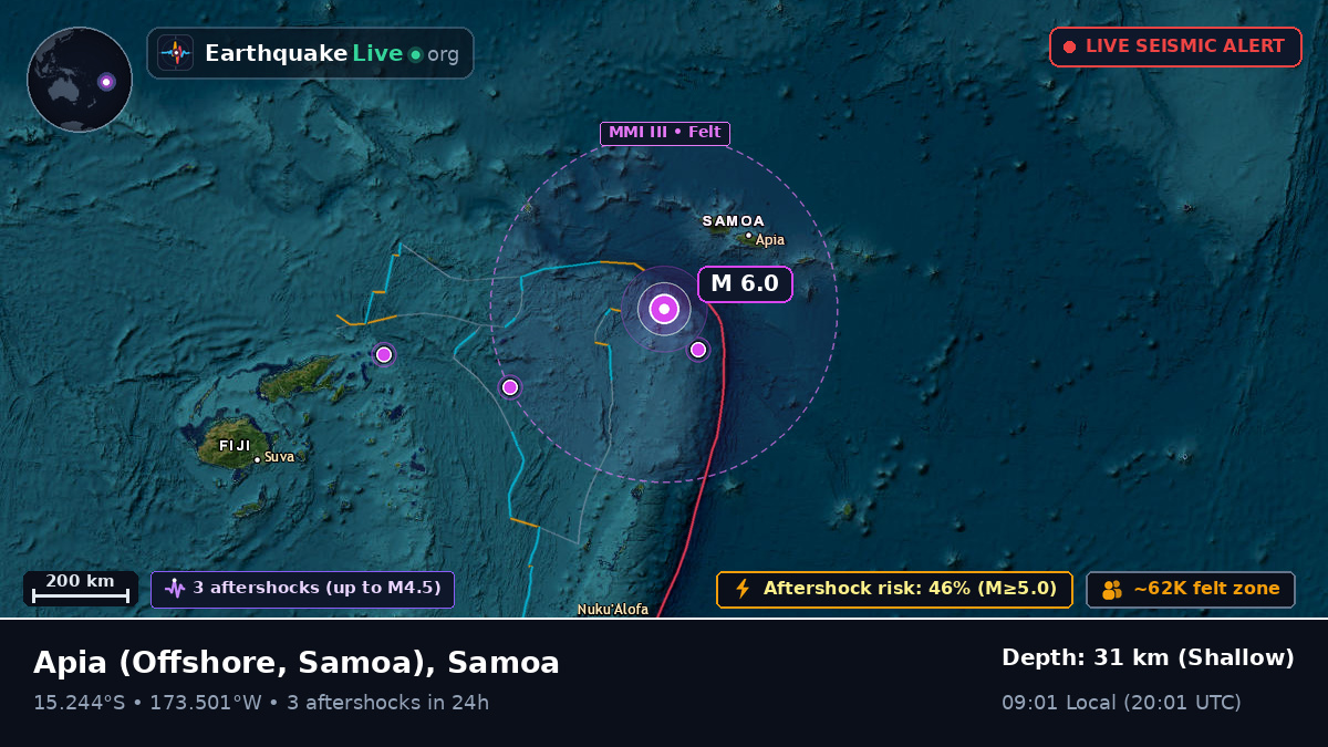 Off the coast of Apia, Samoa