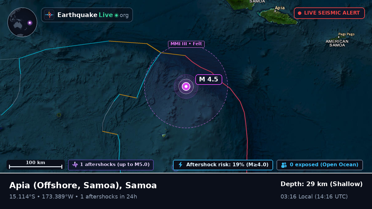 Off the coast of Apia, Samoa
