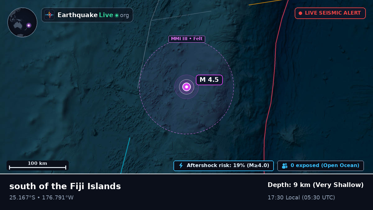 South Pacific Ocean (Kermadec Islands)