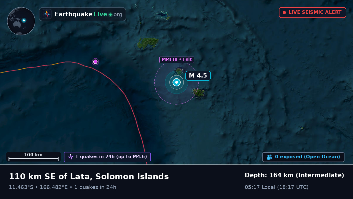 Off the coast of Lata, Solomon Islands