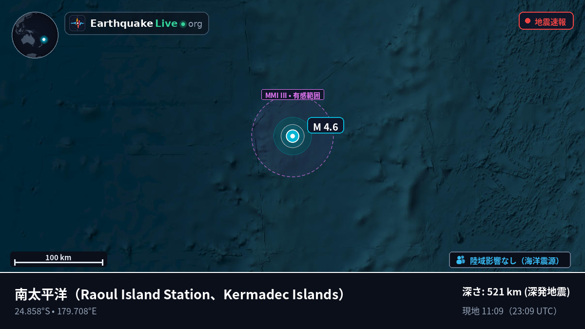 南太平洋 (Kermadec Islands)