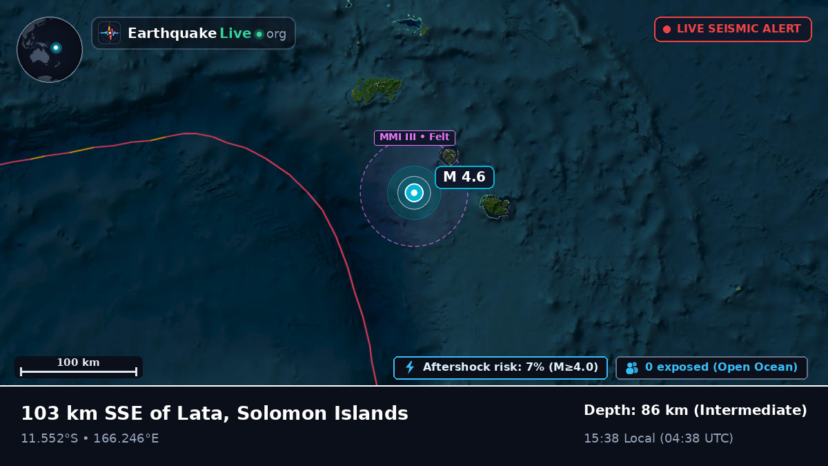 Off the coast of Lata, Solomon Islands