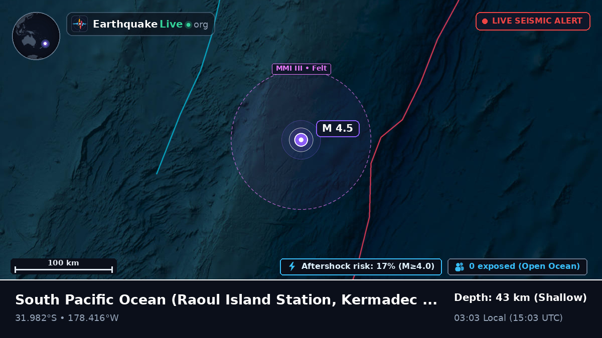 South Pacific Ocean (Kermadec Islands)