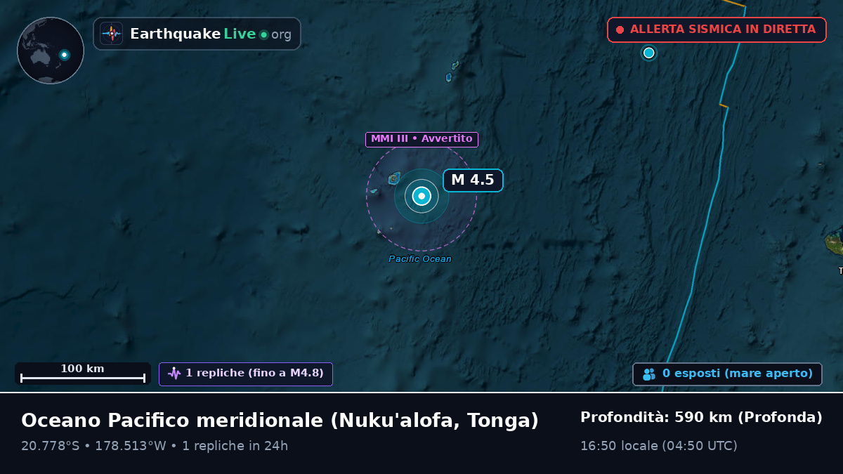 Oceano Pacifico meridionale (Tonga)