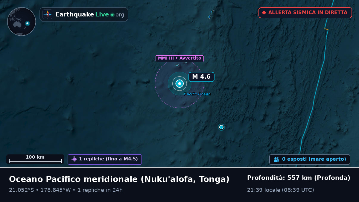 Oceano Pacifico meridionale (Tonga)