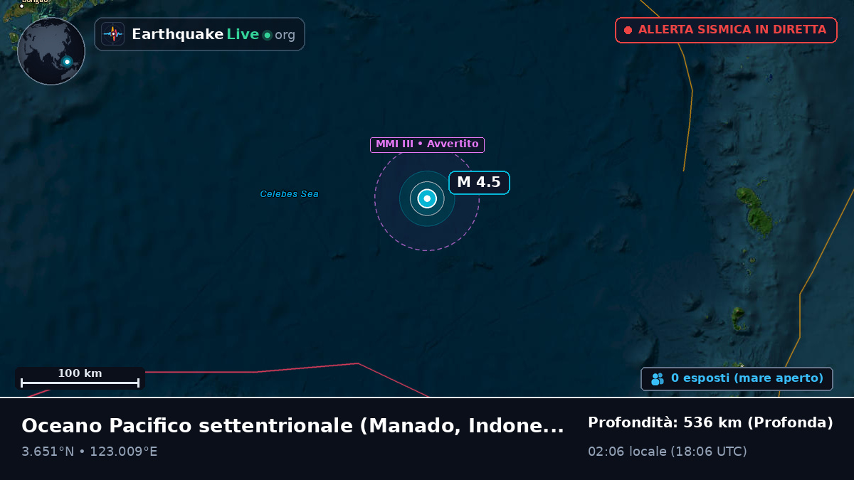 Oceano Pacifico settentrionale (Indonesia)