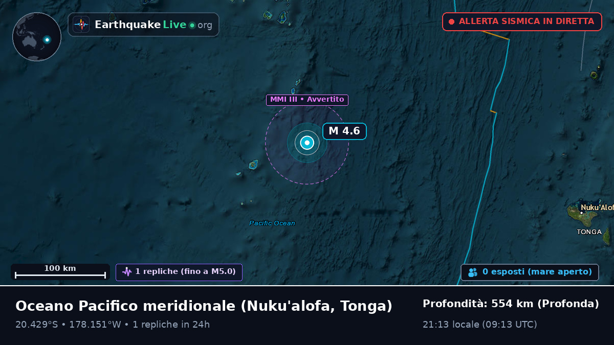 Oceano Pacifico meridionale (Tonga)