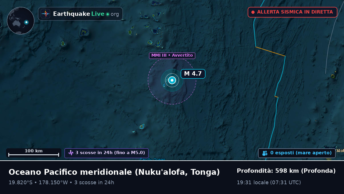 Oceano Pacifico meridionale (Tonga)