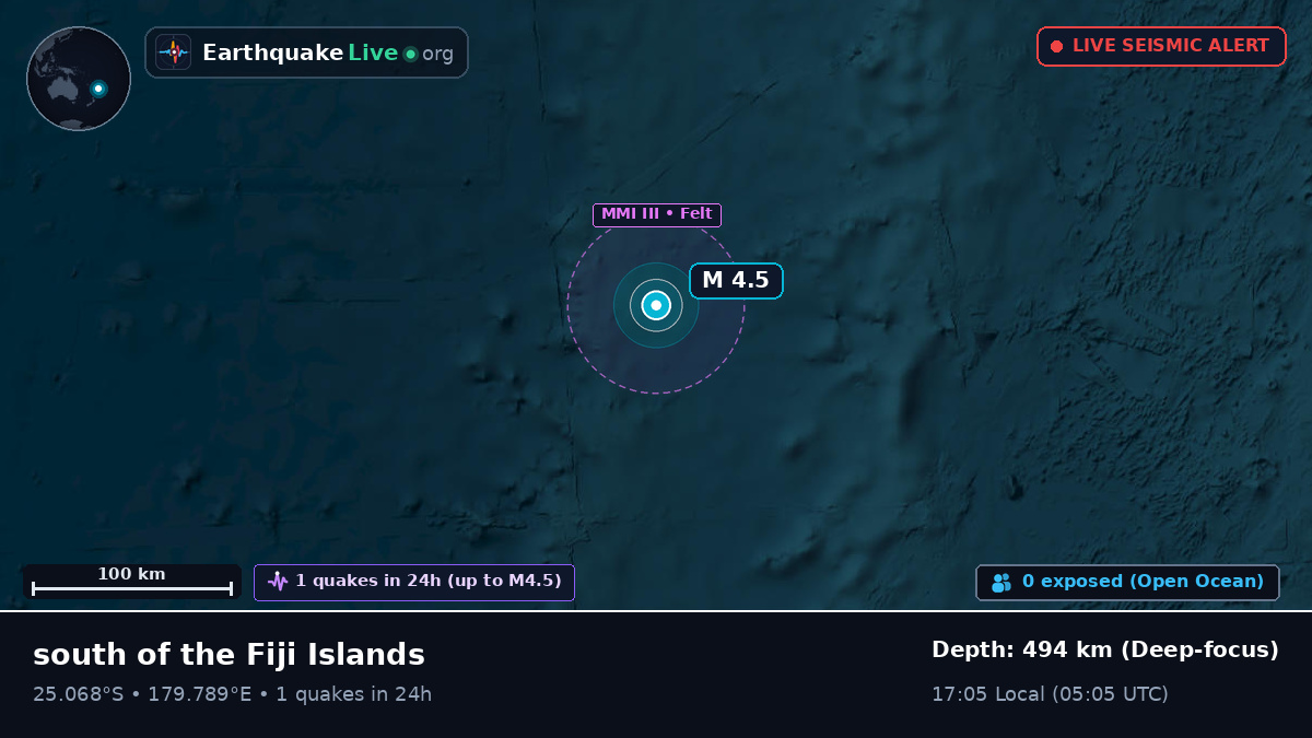 South Pacific Ocean (Kermadec Islands)