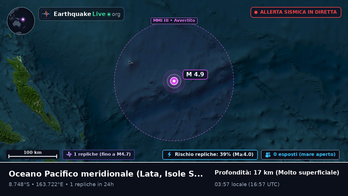 Oceano Pacifico meridionale (Isole Salomone)