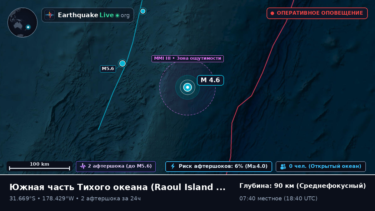 Южная часть Тихого океана (Kermadec Islands)