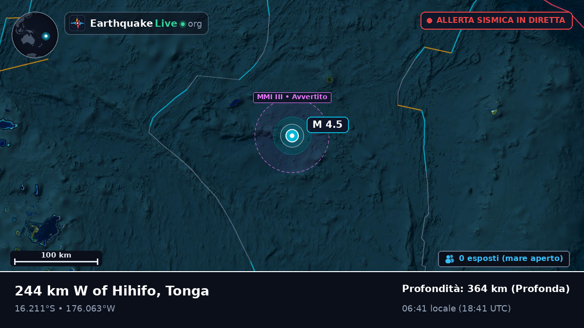 Oceano Pacifico meridionale (Tonga)