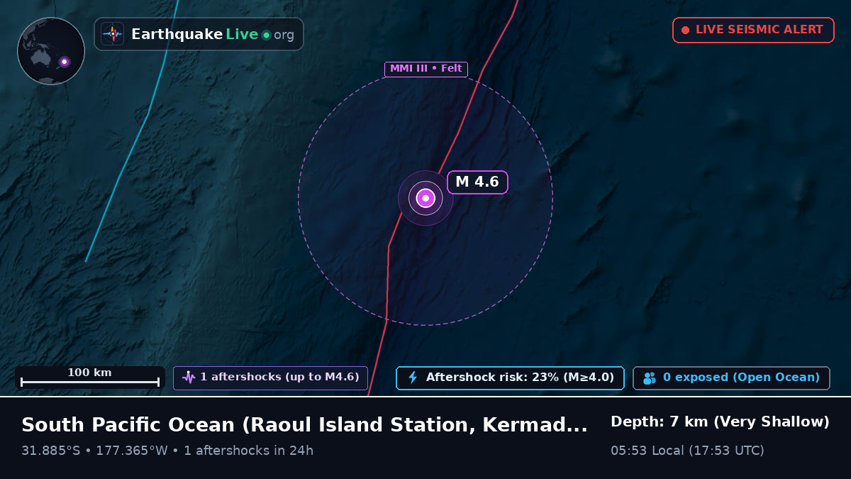 South Pacific Ocean (Kermadec Islands)