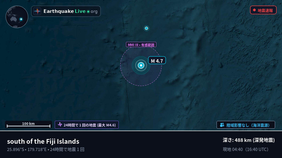 南太平洋 (Kermadec Islands)