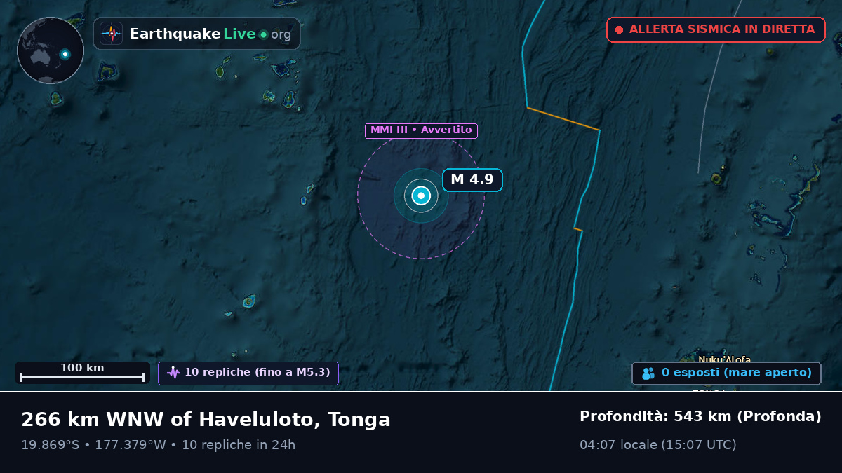 Oceano Pacifico meridionale (Tonga)