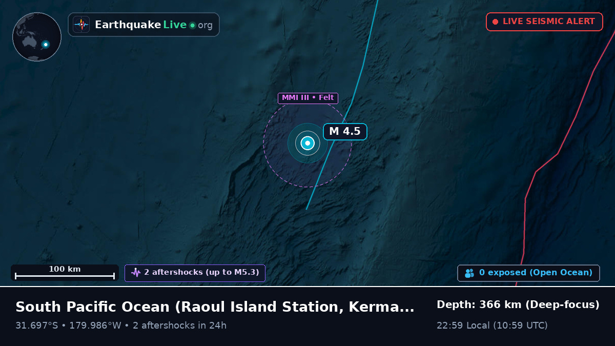 South Pacific Ocean (Kermadec Islands)