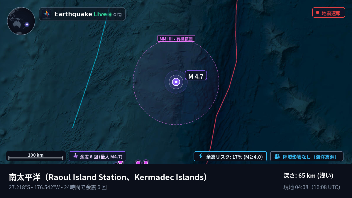 南太平洋 (Kermadec Islands)