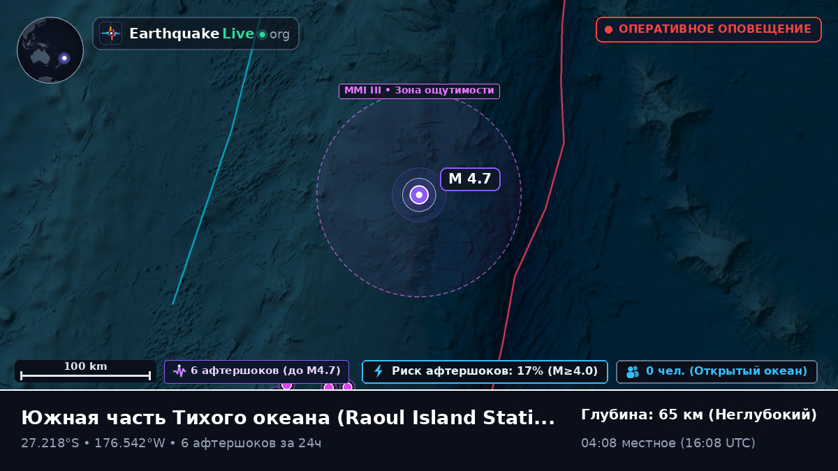 Южная часть Тихого океана (Kermadec Islands)