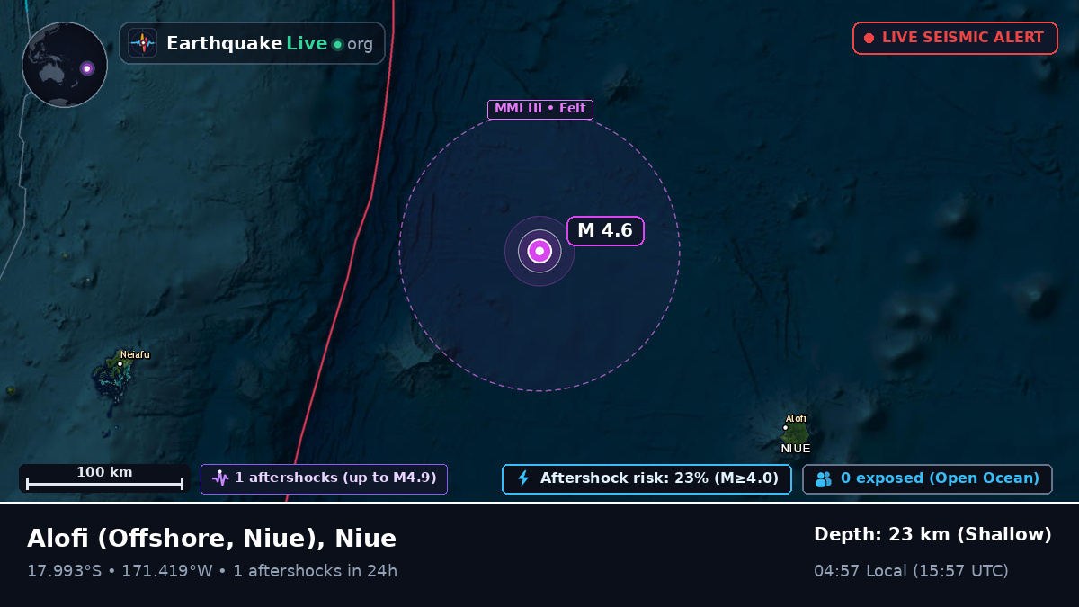 Off the coast of Alofi, Niue
