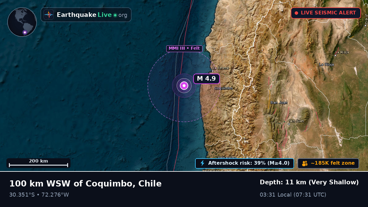 Off the coast of Coquimbo, Chile