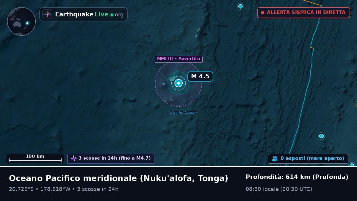 Oceano Pacifico meridionale (Tonga)