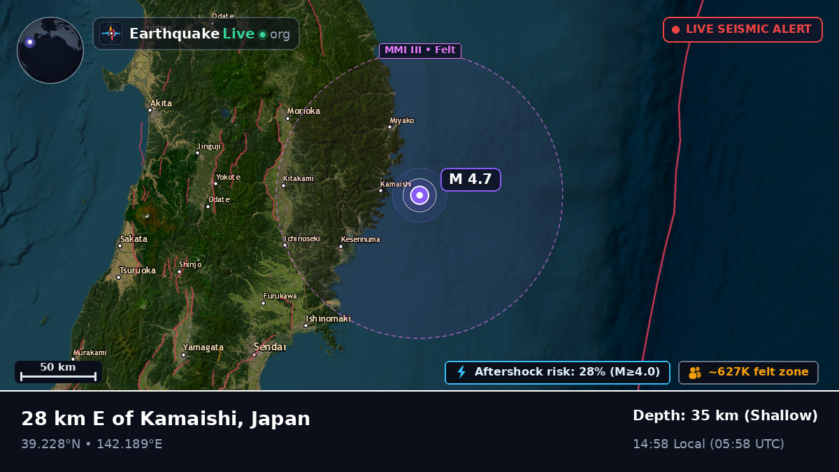 Off the coast of Morioka, Japan