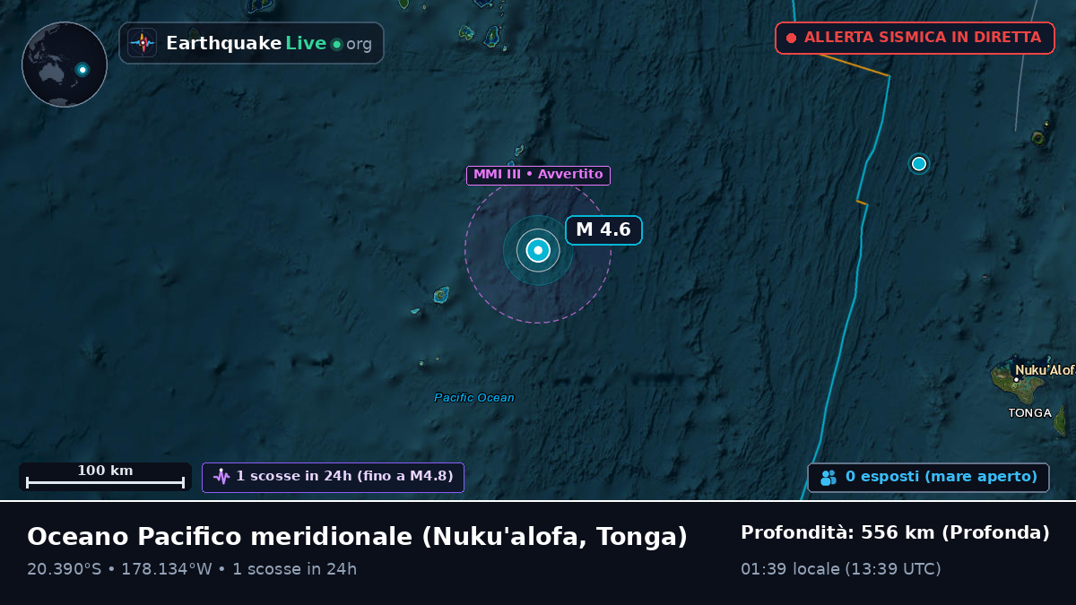 Oceano Pacifico meridionale (Tonga)