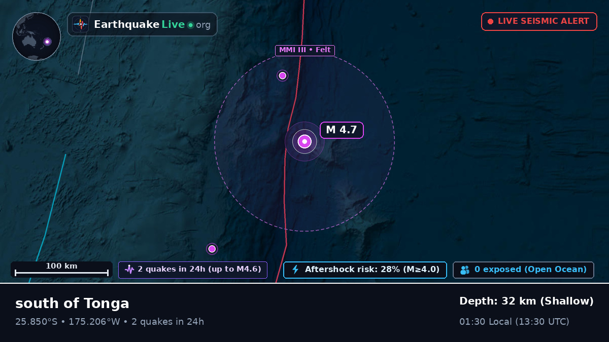 South Pacific Ocean (Kermadec Islands)